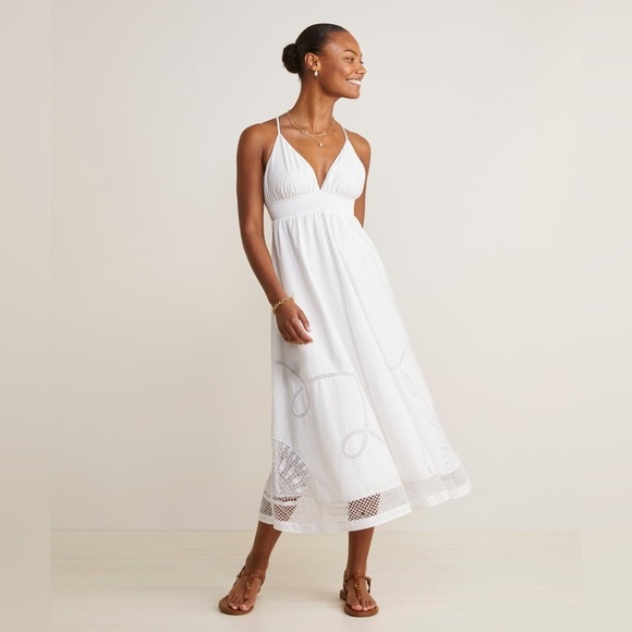 Vineyard Vines Dresses & Skirts - Vineyard Vines White Eyelet Inset Maxi Dress - New - Size XL